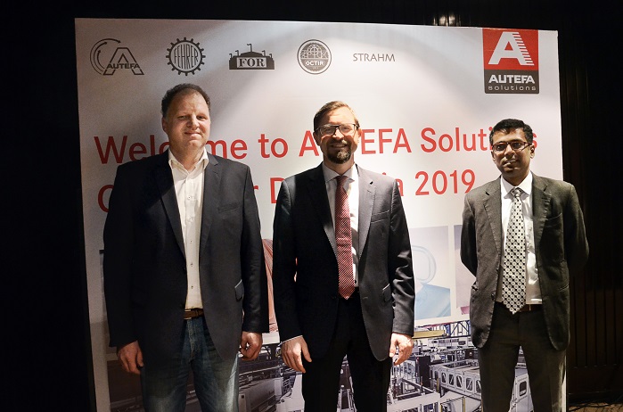 Andreas Meier, Product Manager Nonwovens; Alexander Stampfer, Regional Sales Director Nonwovens; Amar Surve, Sales Manager India. © Autefa Solutions